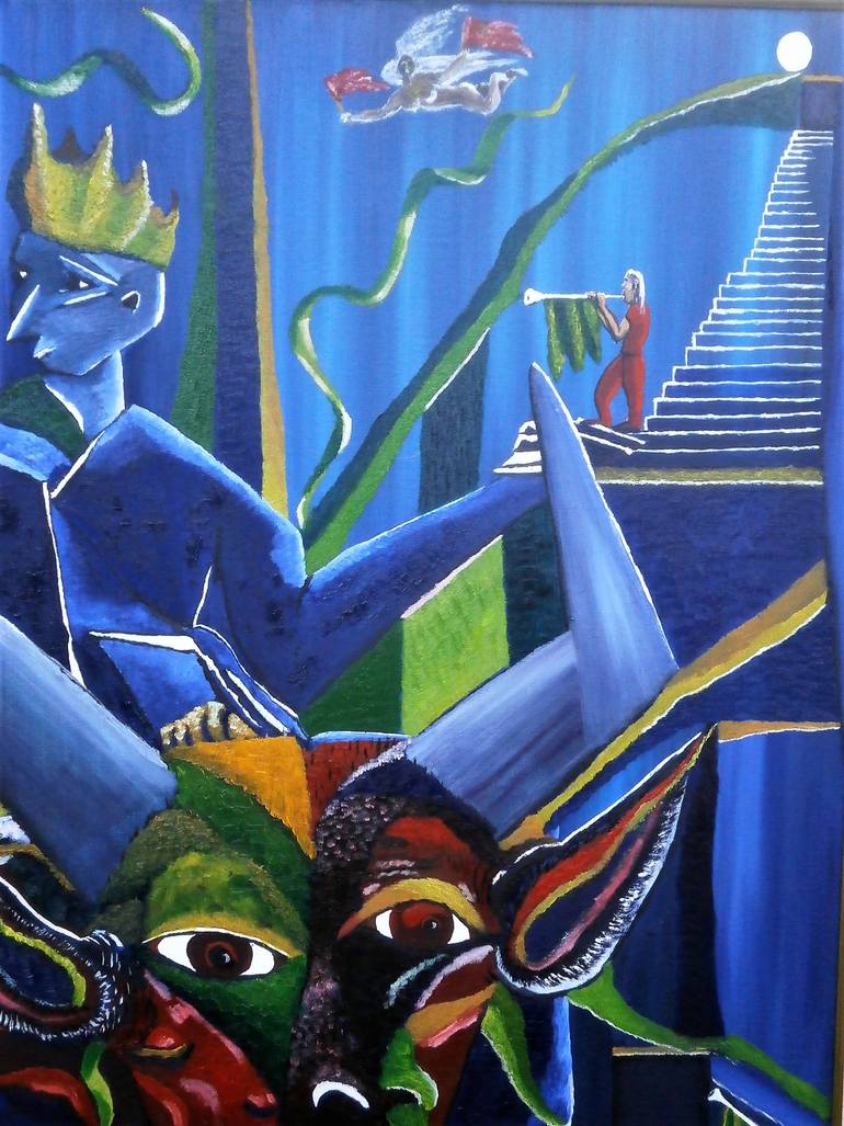 Original Abstract Pop Culture/Celebrity Painting by Maurice Lexington Ellis