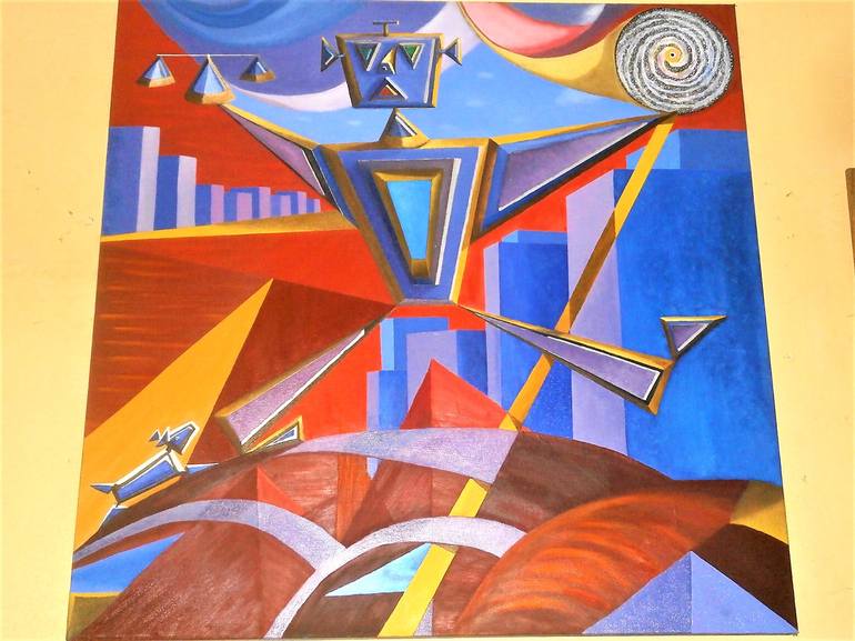 Original Cubism Education Painting by Maurice Lexington Ellis