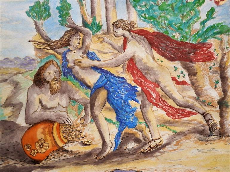 Original Fine Art Classical mythology Painting by Maurice Lexington Ellis