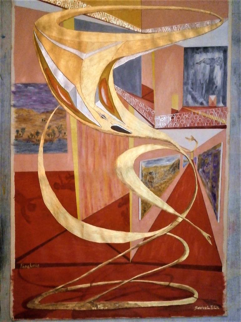 Original Art Deco People Painting by Maurice Lexington Ellis
