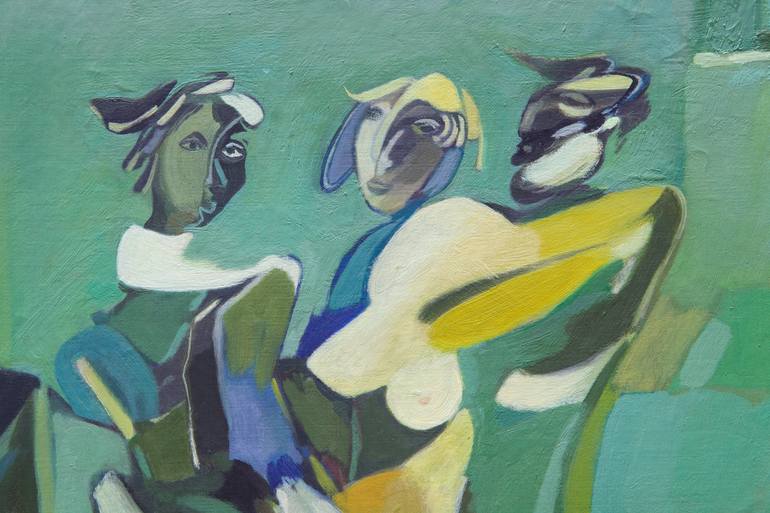 Original Conceptual Family Painting by Samuel Hallaj