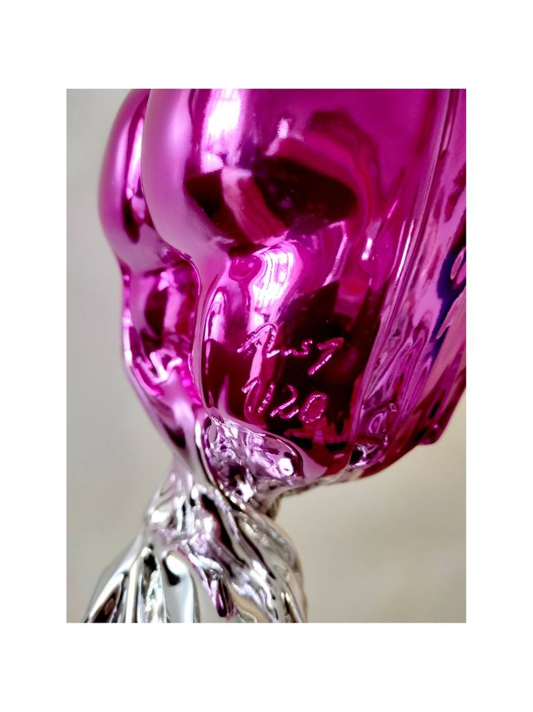 ▷ Bonbon Rose Candy Papillotte argent par Arson, 2022, Sculpture