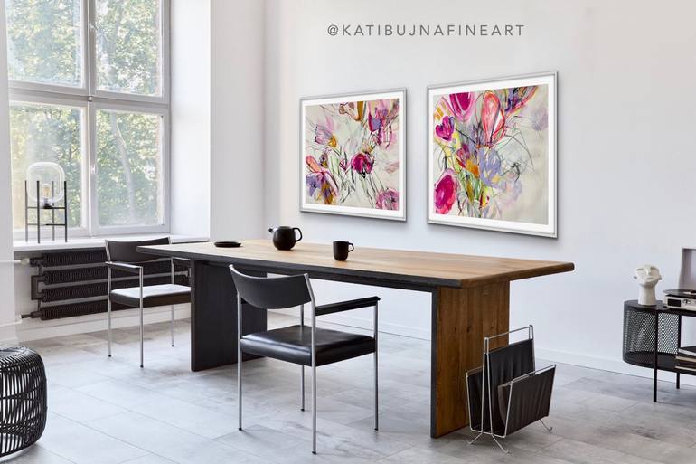 Original Floral Painting by Kati Bujna