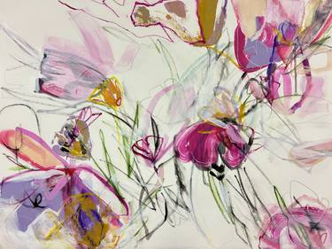 Original Abstract Floral Paintings by Kati Bujna