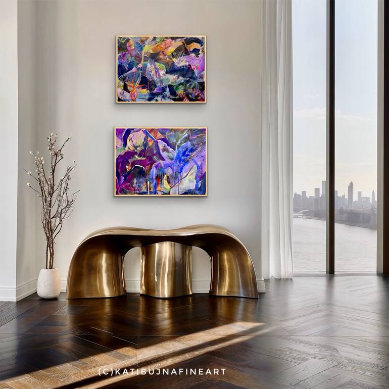 Original Abstract Floral Painting by Kati Bujna