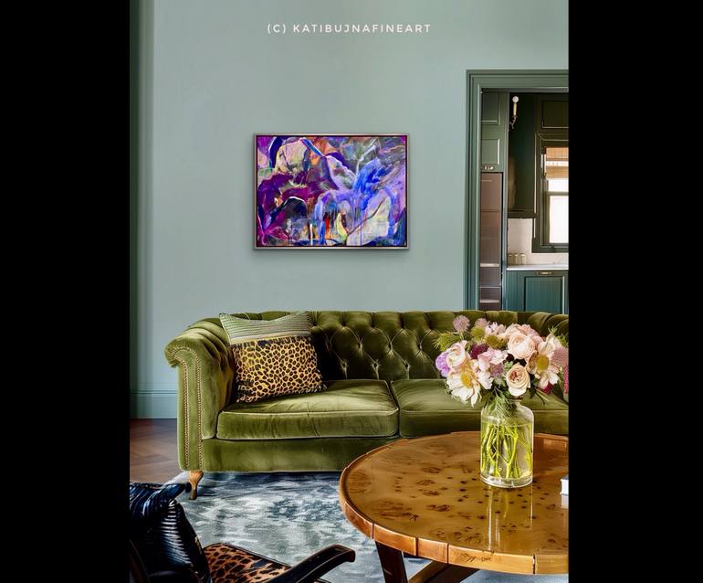 Original Abstract Floral Painting by Kati Bujna