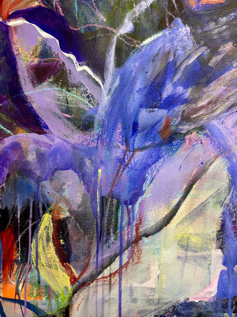 Original Abstract Floral Painting by Kati Bujna