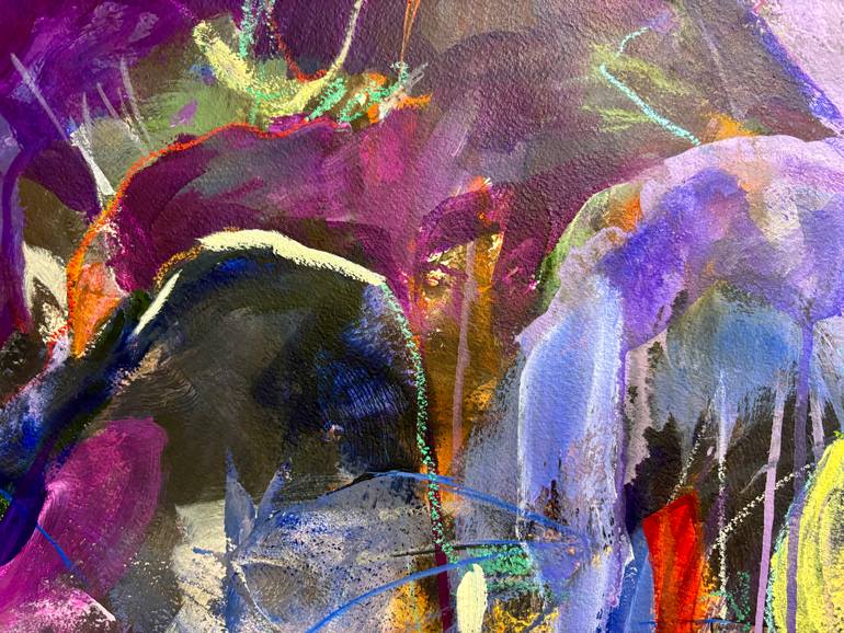 Original Abstract Floral Painting by Kati Bujna