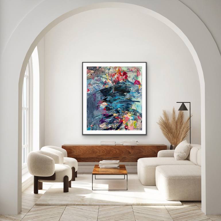 Original Abstract Floral Painting by Kati Bujna