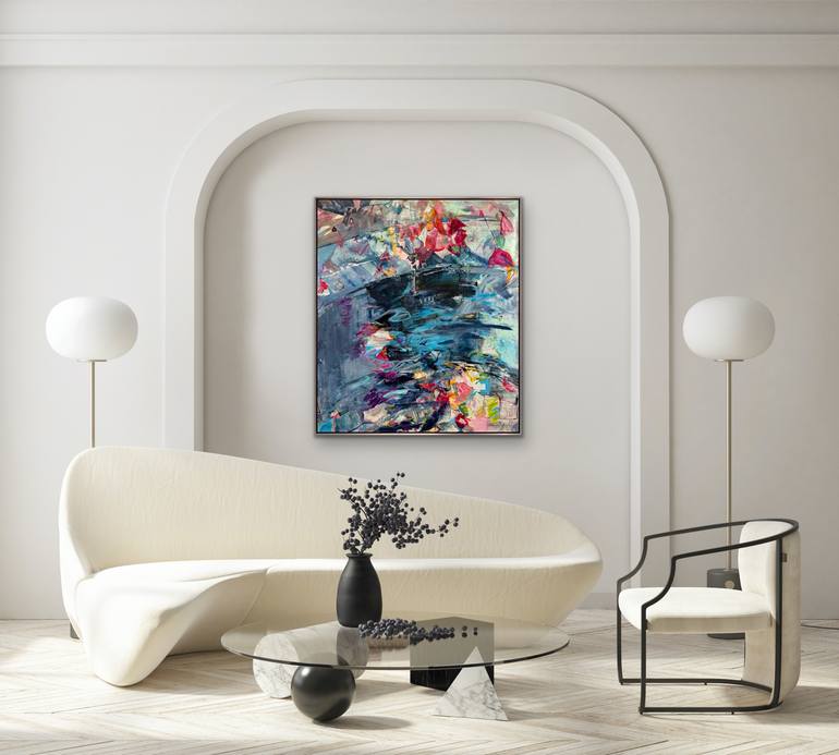 Original Abstract Floral Painting by Kati Bujna