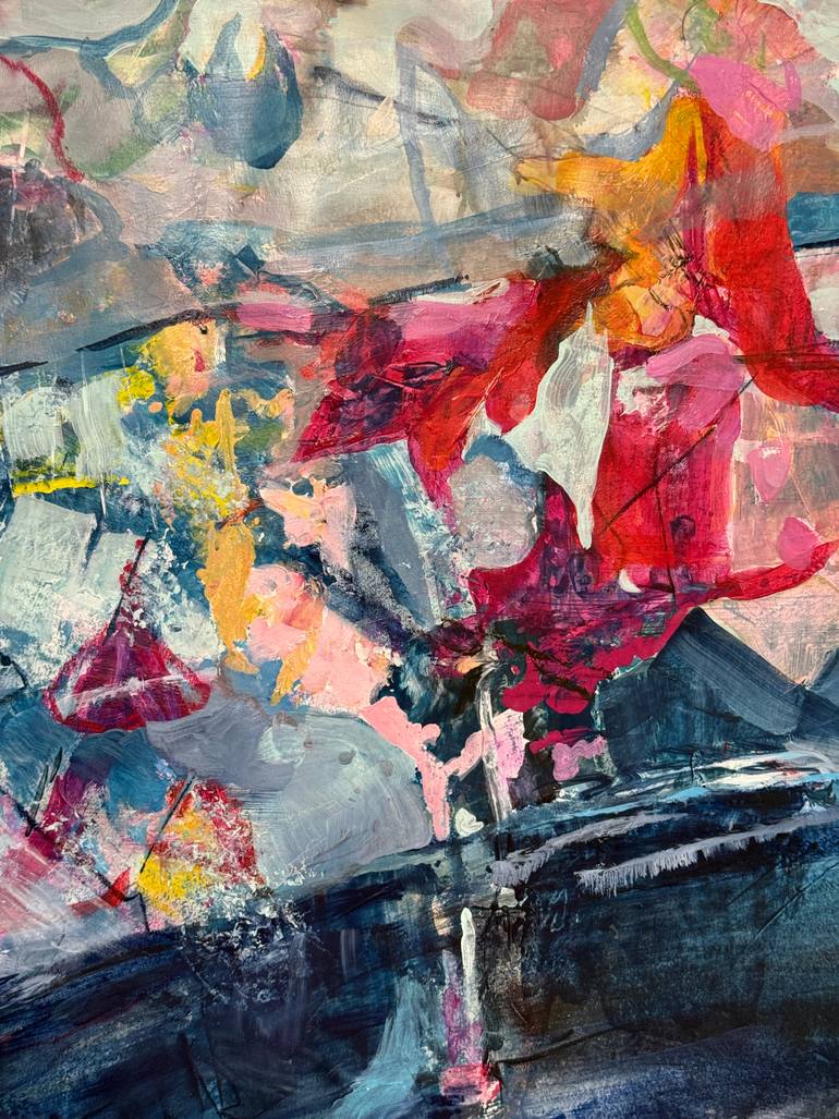 Original Abstract Floral Painting by Kati Bujna
