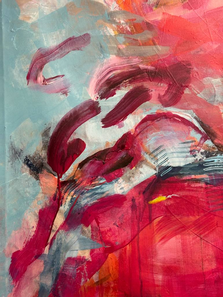 Original Abstract Floral Painting by Kati Bujna