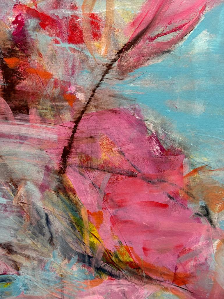 Original Abstract Floral Painting by Kati Bujna