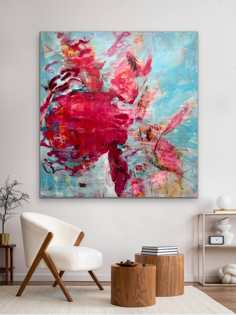 Original Abstract Floral Painting by Kati Bujna