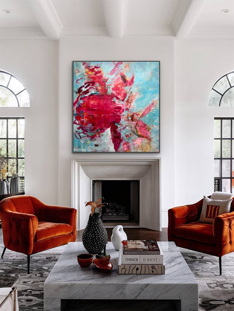 Original Abstract Floral Painting by Kati Bujna