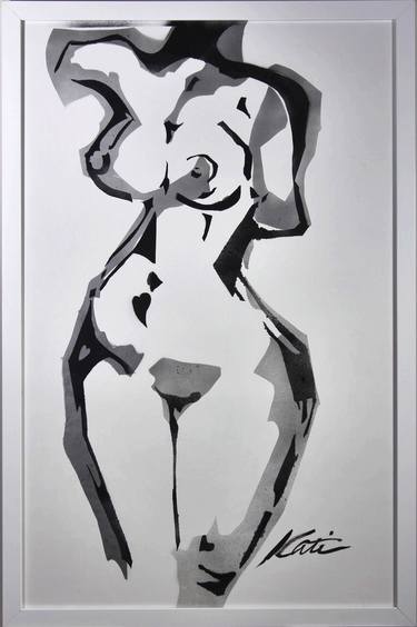 Original Abstract Nude Printmaking by Kati Bujna