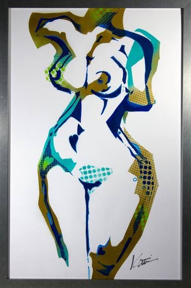 Original Abstract Nude Printmaking by Kati Bujna