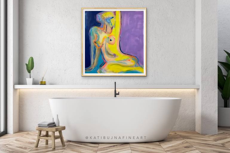 Original Abstract Expressionism Nude Painting by Kati Bujna