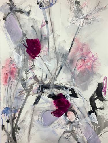 Print of Abstract Floral Paintings by Kati Bujna