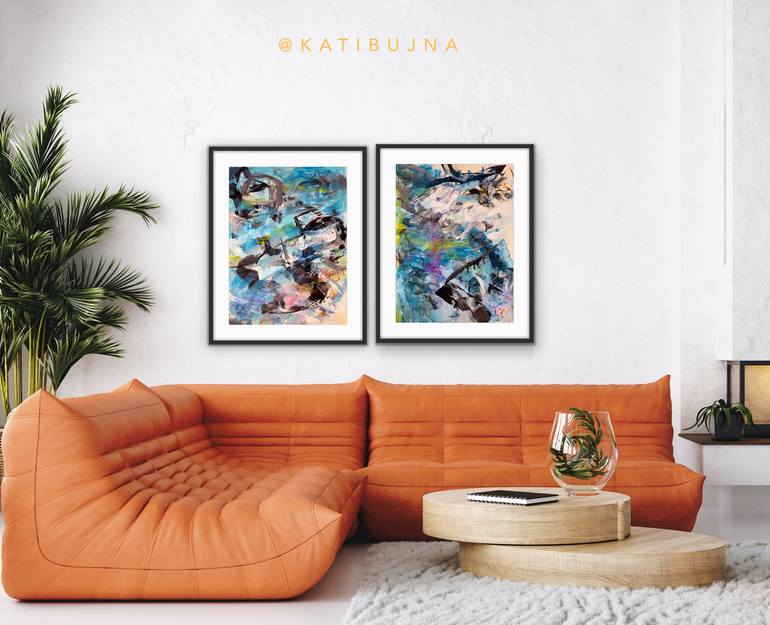 Original Abstract Water Painting by Kati Bujna