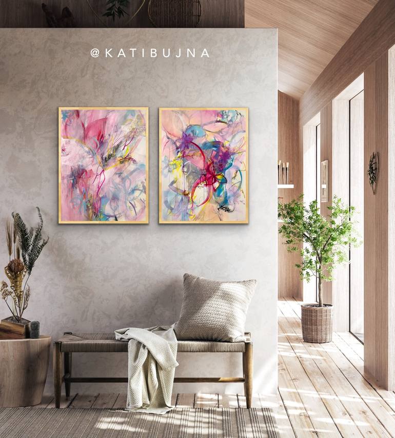 Original Floral Painting by Kati Bujna