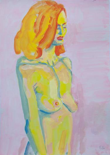 Nude woman with red hair thumb
