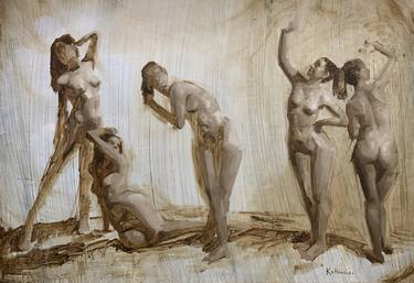 Original Figurative Nude Paintings by kathiucia dias