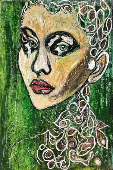 Print of Abstract Expressionism Portrait Paintings by Suzi Fadel Nassif