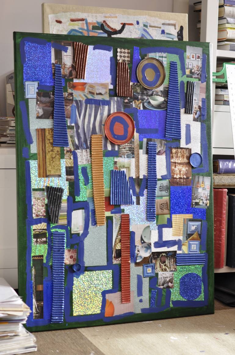Original Abstract Expressionism Abstract Collage by Sigalit Benjamin