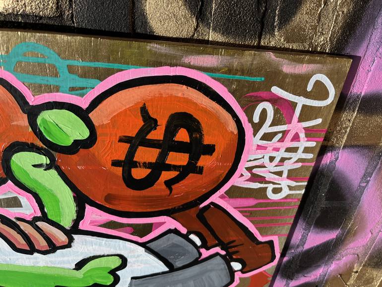 Original Street Art Cartoon Painting by Hans Breuker