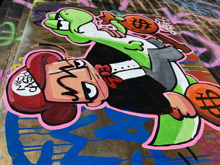 Original Street Art Cartoon Painting by Hans Breuker