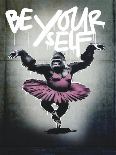 Be yourself, stencil art gorilla hans breuker thumb