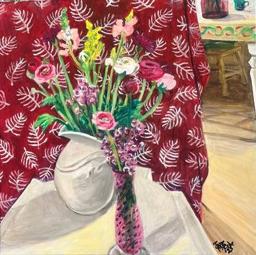 Original Fine Art Floral Paintings by Jane McCabe