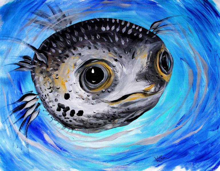 puffer fish painting