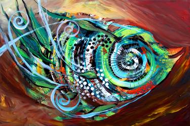 Print of Abstract Fish Paintings by J Vincent Scarpace