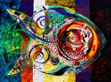 Print of Abstract Fish Paintings by J Vincent Scarpace