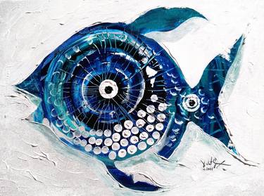 Original Abstract Fish Paintings by J Vincent Scarpace