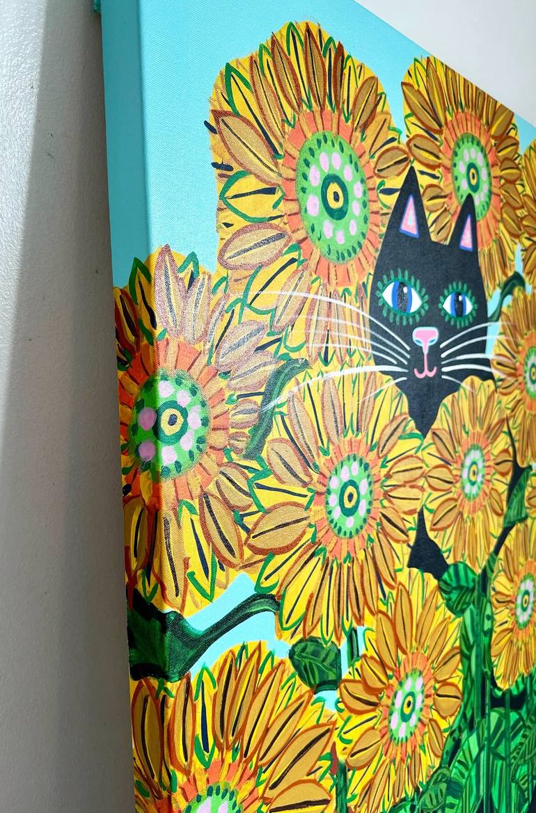 Original Contemporary Cats Painting by Jelly Chen