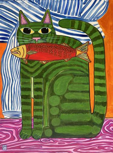 Saatchi Art Artist Jelly Chen; Painting, “Good Catch” #art