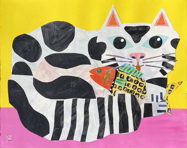 Print of Cats Collage by Jelly Chen