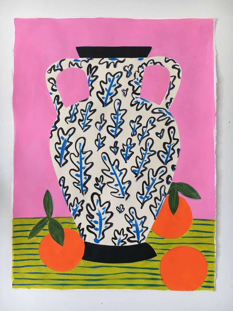 Original Art Deco Still Life Painting by Jelly Chen