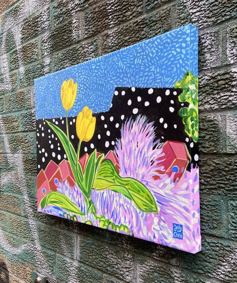 Original Pop Art Botanic Painting by Jelly Chen