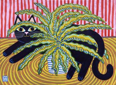Print of Art Deco Cats Paintings by Jelly Chen