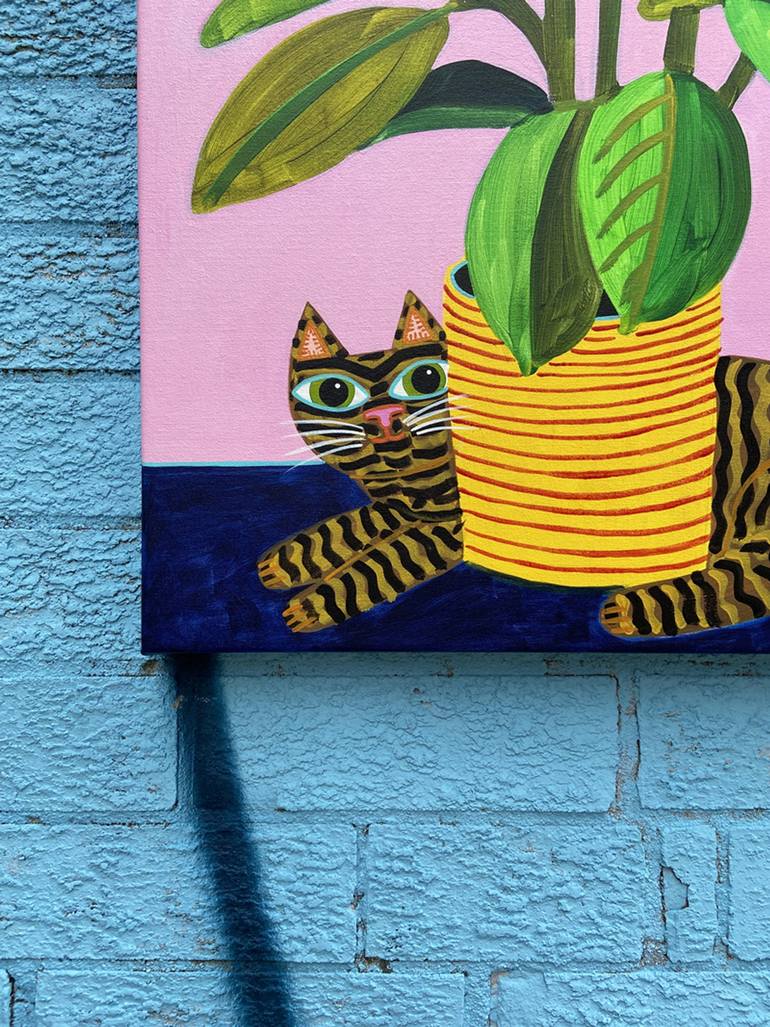 Original Pop Art Cats Painting by Jelly Chen