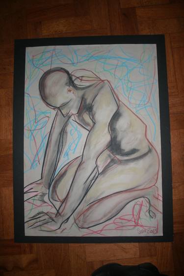 Original Expressionism Men Drawings by Sara May de Sarmiento