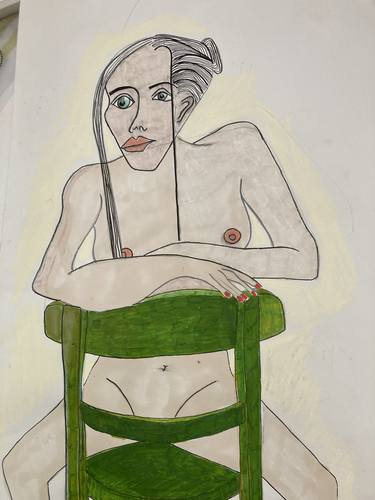 Original Abstract Expressionism Nude Drawings by Sara May de Sarmiento