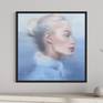 female empowerment office art blue decor