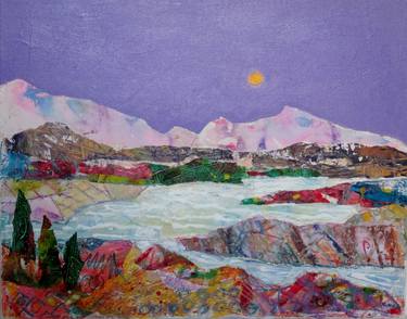 Print of Expressionism Landscape Collage by Pamela McMahon