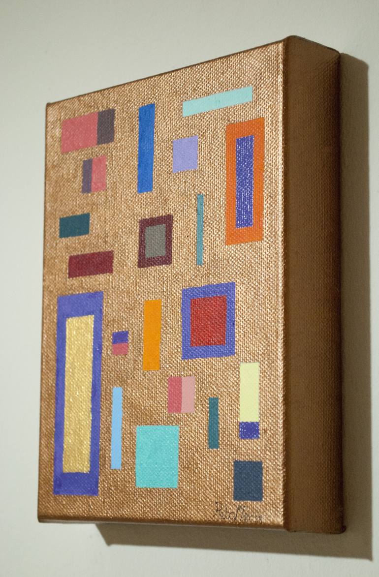 Original Abstract Expressionism Geometric Painting by Reggina Bouka