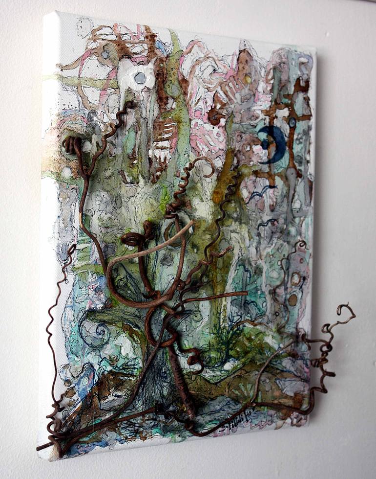 Original Conceptual Abstract Painting by Saverio Filioli Uranio